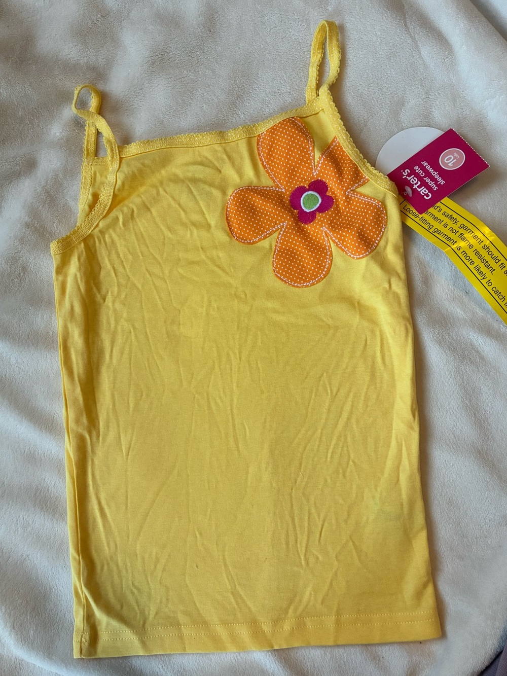 Y2K Girls Size 10 Carter’s NWT Cami Flower Yellow